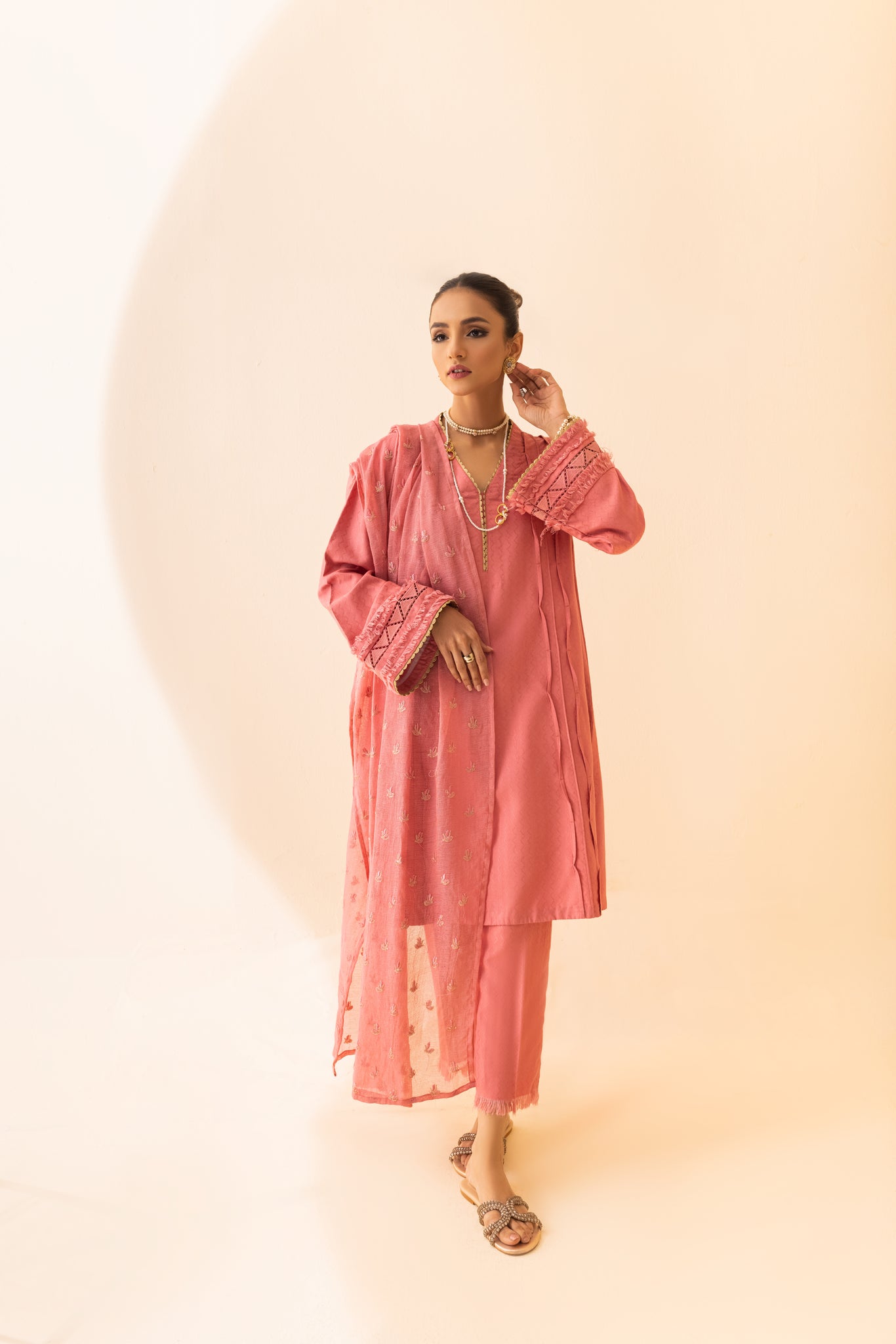 Dusty Rose - Stitched 3 piece